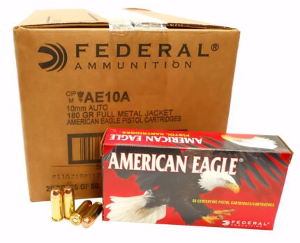 10mm Auto Ammo 180gr FMJ American Eagle (AE10A) 1000 Round Case