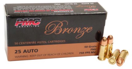 25 ACP Ammo 50gr FMJ PMC (25A) 50 Round Box