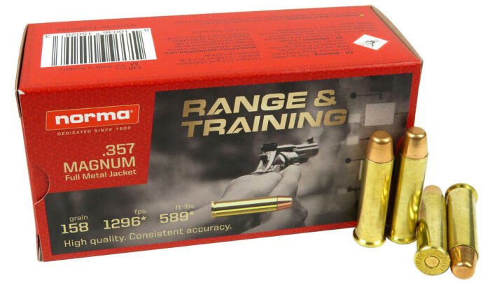 357 Magnum Ammo 158gr FMJ Norma Range & Training 1000 Round Case