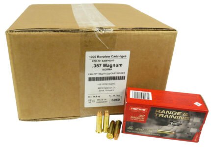 357 Magnum Ammo 158gr FMJ Norma Range & Training 1000 Round Case