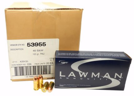 40 S&W Ammo 165gr FMJ Speer Lawman (53955) 1000 Round Case