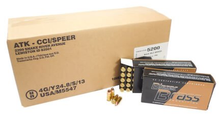 9mm 9x19 Ammo 115gr FMJ CCI Blazer Brass (5200) 1000 Round Case