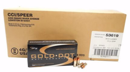 9mm 9x19 Ammo 147gr GDHP Speer Gold Dot (53619) 250 Rounds