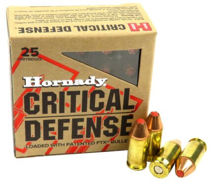 380 ACP 9x17 Ammo 90gr FTX Hornady Critical Defense (90080) 25 Round Box