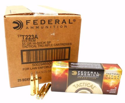 223 Ammo 55gr Hi-Shok SP Federal Tactical Rifle Urban TRU (T223A) 500 Round Case