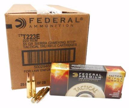 223 Ammo 55gr Sierra GameKing Federal Tactical Rifle Urban TRU (T223E) 20 Round Box