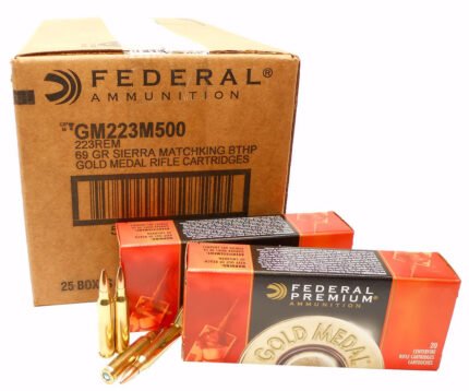 23 Ammo 69gr Sierra Matchking BTHP Federal Gold Medal (GM223M) 500 Round Case