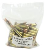 5.56x45 Ammo 55gr FMJ Winchester Lake City M193 100 Round Bag