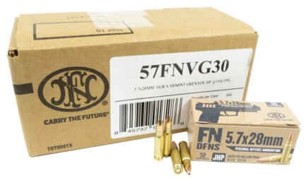 5.7x28mm Ammo 30gr JHP SS200 FN DFNS (57FNVG30) 500 Round Case