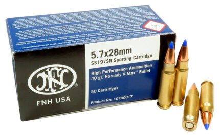 5.7x28mm Ammo 40gr FNH Hornady V-Max (SS197SR) 50 Round Box