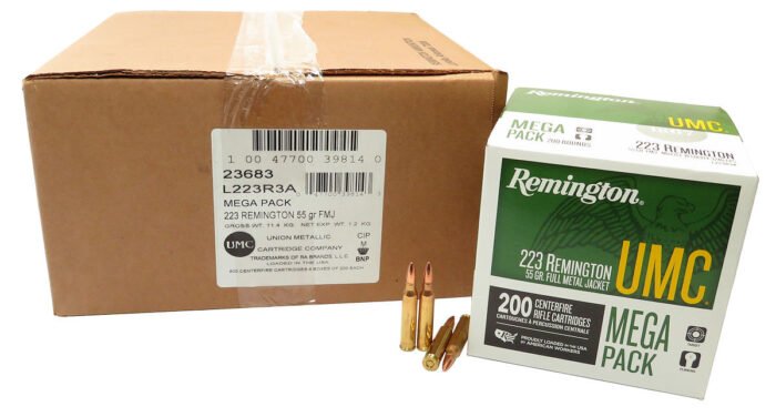 223 Ammo 55gr FMJ Remington UMC (L223R3A) 200 Round Box