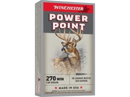 Winchester Power Point 270 Winchester Ammo 130 Grain Jacketed Soft Point Box of 20