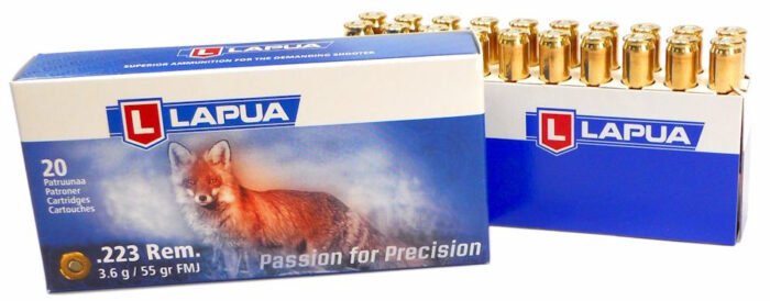 223 Ammo 55gr FMJ Lapua 20 round box